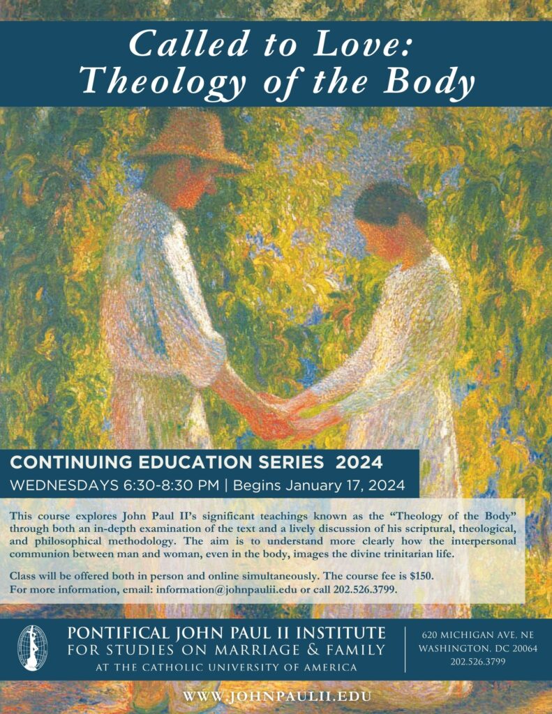 Flyer for Theology of the Body course