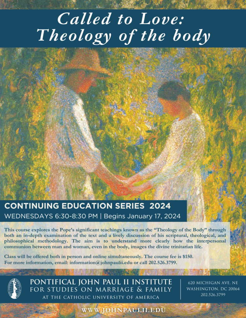 Flyer Theology of the Body Course Spring 2024